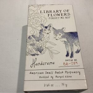 Library Of Flowers Forget Me Not Hand Cream.  New, unopened box.